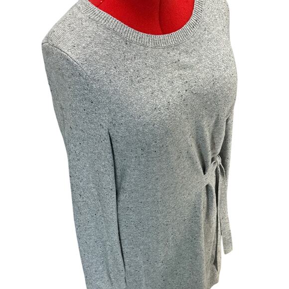 Talbots Gray Knee Length Side Tie Long Sleeve Scoop Neck Sweater Dress Women XL - Picture 7 of 10